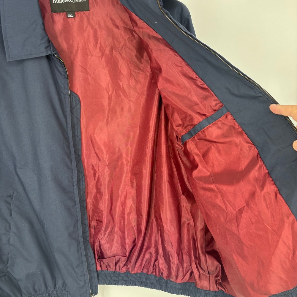 Bullock & Jones Lightweight Bomber Jacket Mens XXL Navy Blue Made in USA Classic - Picture 6 of 11